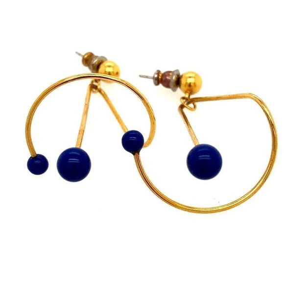 Blue Dangle Earrings  - Picture 2 of 4